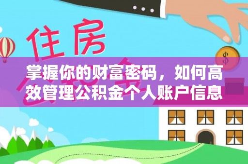 水富掌握你的财富密码，如何高效管理公积金个人账户信息