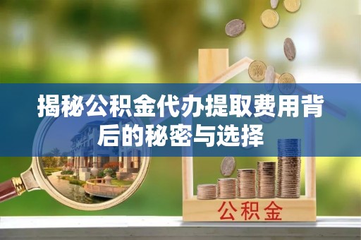 水富揭秘公积金代办提取费用背后的秘密与选择