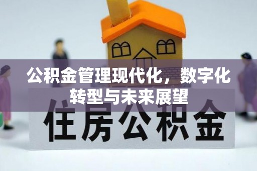 水富公积金管理现代化，数字化转型与未来展望